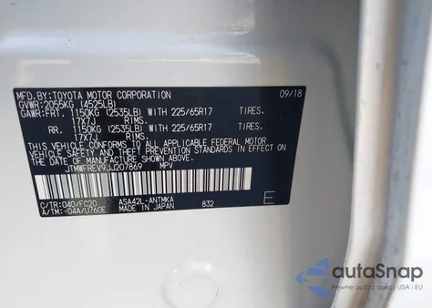 2018 Toyota Rav4 Xle из США, поврежденный, VIN JTMWFREV9JJ207869